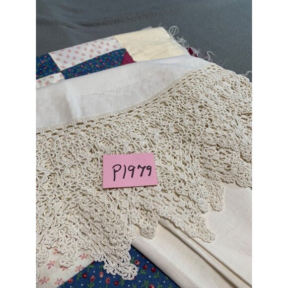 Handmade White Crochet Lace Round Tablecloth 40" - Picture 15 of 15